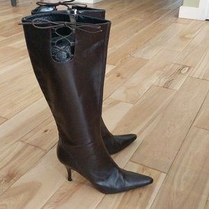 Adrienne Vittadini brown calf boots 7.5